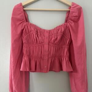 ASTR the Label pink blouse with button detailing